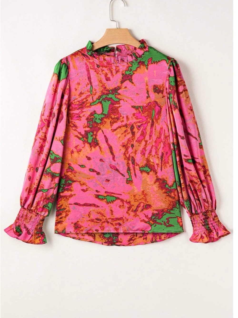 Women's Jodifl Pink Abstract Print Long-Sleeve Top